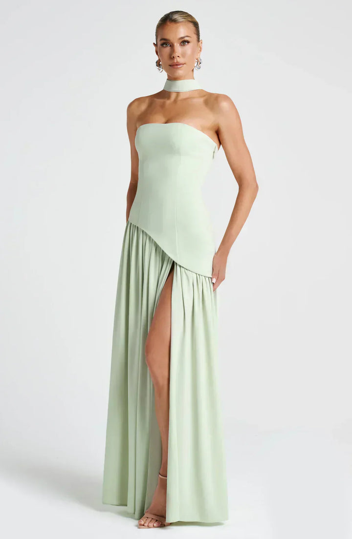 Women's Chic Event-Ready Asymmetric Maxi Wedding Guest Dress