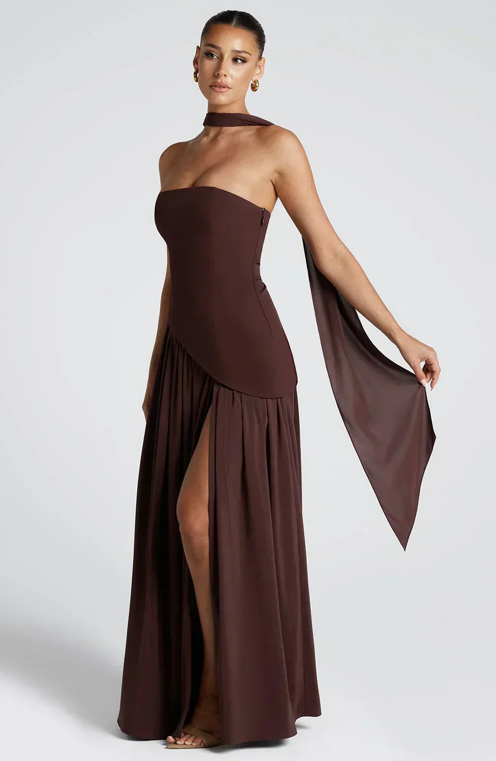 Women's Chic Event-Ready Asymmetric Maxi Wedding Guest Dress