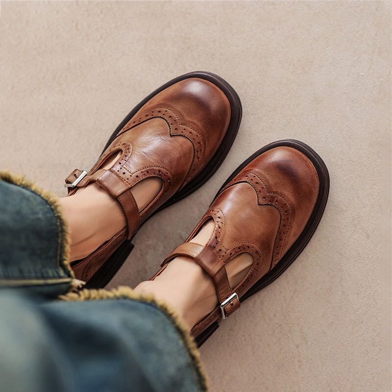 Sandalias Mary Jane de cuero vegano