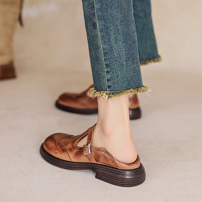 Sandalias Mary Jane de cuero vegano