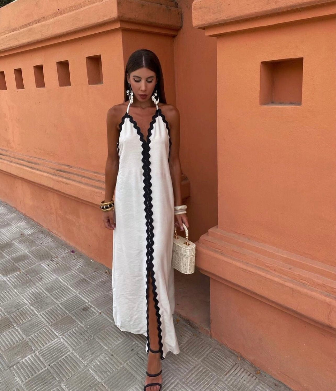 Wrap Style Wedding Guest Maxi Dress with Defined Waist