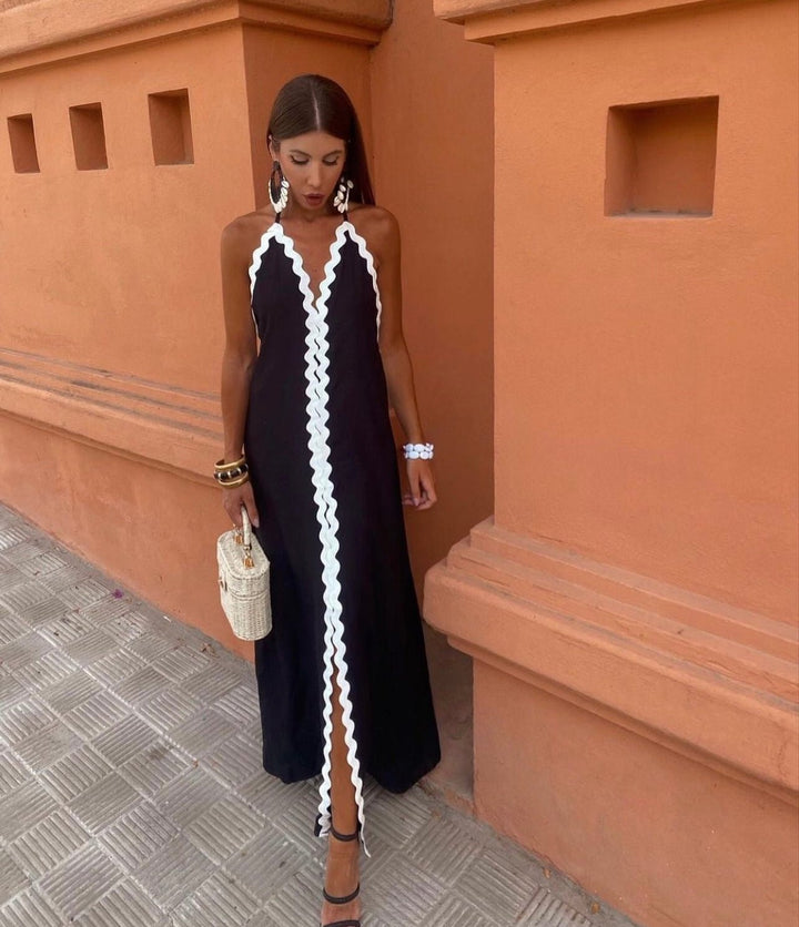 Wrap Style Wedding Guest Maxi Dress with Defined Waist