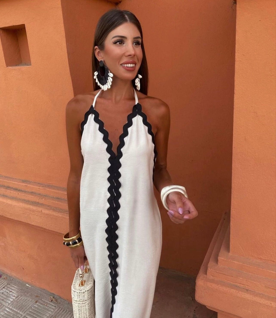 Wrap Style Wedding Guest Maxi Dress with Defined Waist