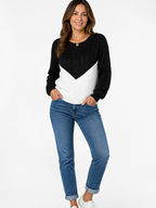 Women's Colour Block Round Neck Knit Sweater