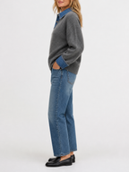 Women's Denim Patchwork Knit Sweater