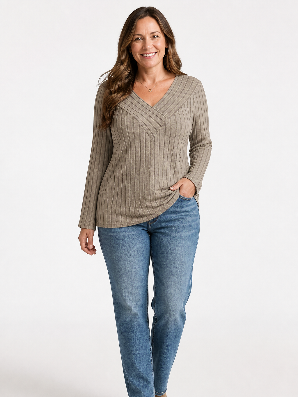 Women's Plus Size Relaxed Long Sleeve Casual Top