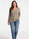 Women's Plus Size Relaxed Long Sleeve Casual Top