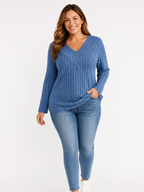 Women's Plus Size Relaxed Long Sleeve Casual Top