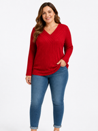Women's Plus Size Relaxed Long Sleeve Casual Top