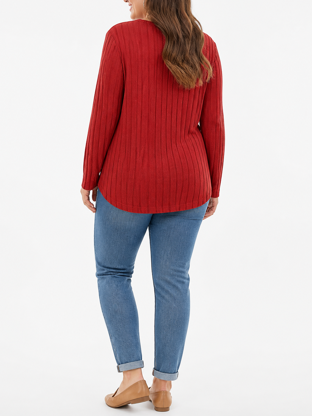 Women's Plus Size Relaxed Long Sleeve Casual Top