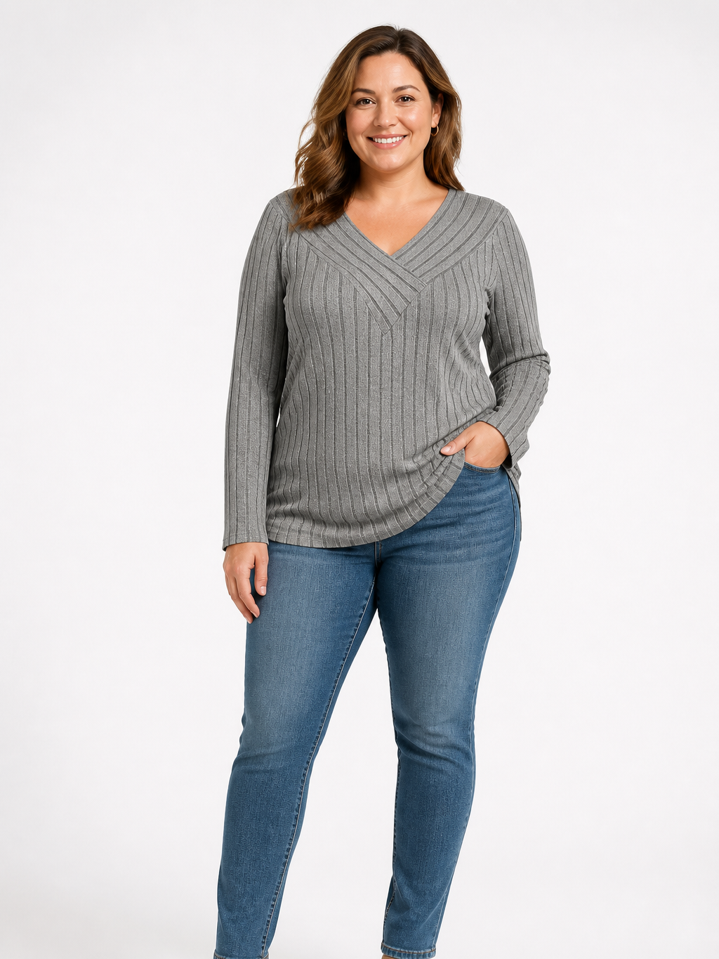 Women's Plus Size Relaxed Long Sleeve Casual Top