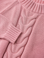 Women's Vintage Cable Knit High Neck Sweater