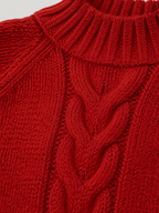 Women's Vintage Cable Knit High Neck Sweater