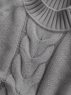Women's Vintage Cable Knit High Neck Sweater