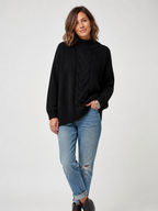 Women's Vintage Cable Knit High Neck Sweater