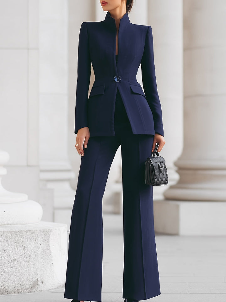 Conjunto de Blazer y Pantalones Azul Marino