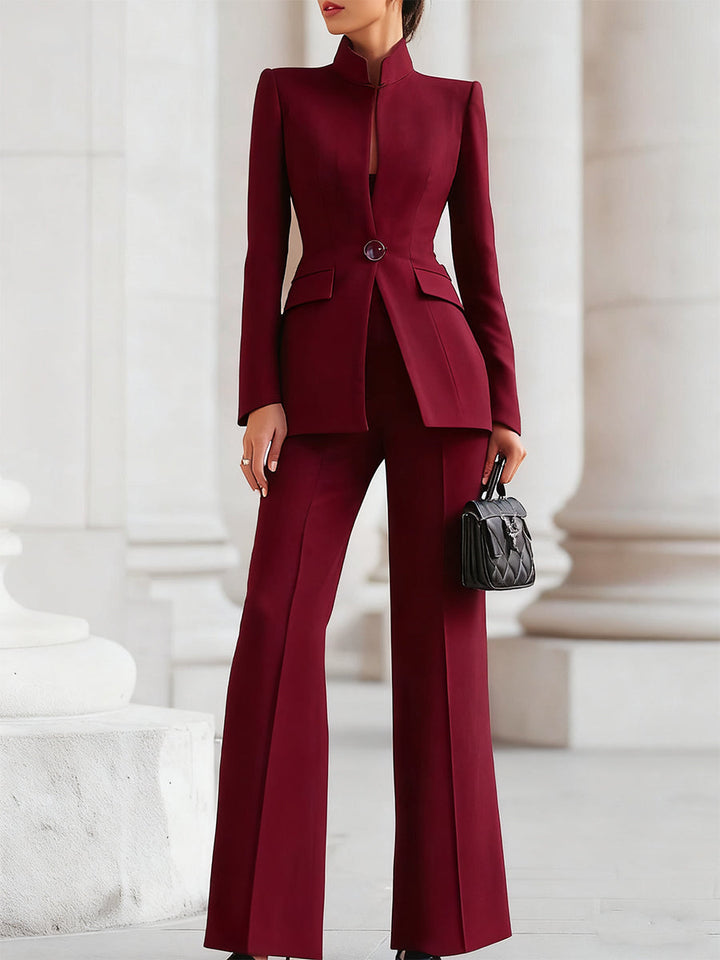 Conjunto de Blazer y Pantalones Azul Marino