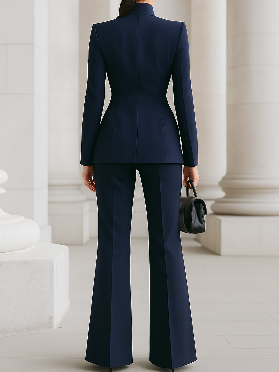 Conjunto de Blazer y Pantalones Azul Marino