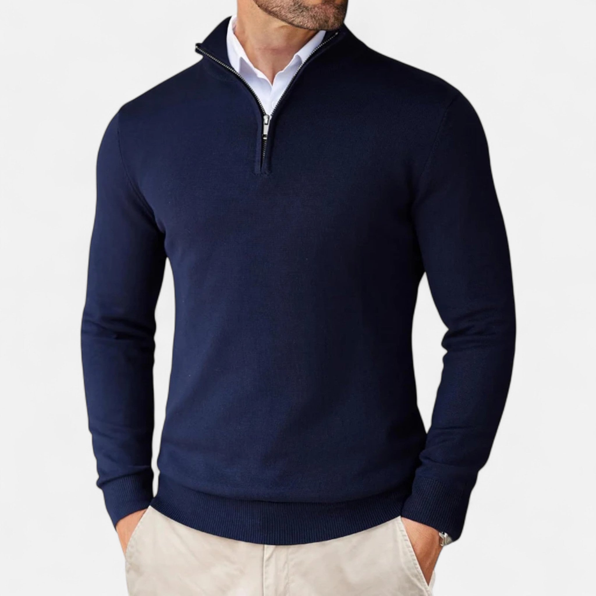 Men's Slim-Fit Quarter-Zip Sweater