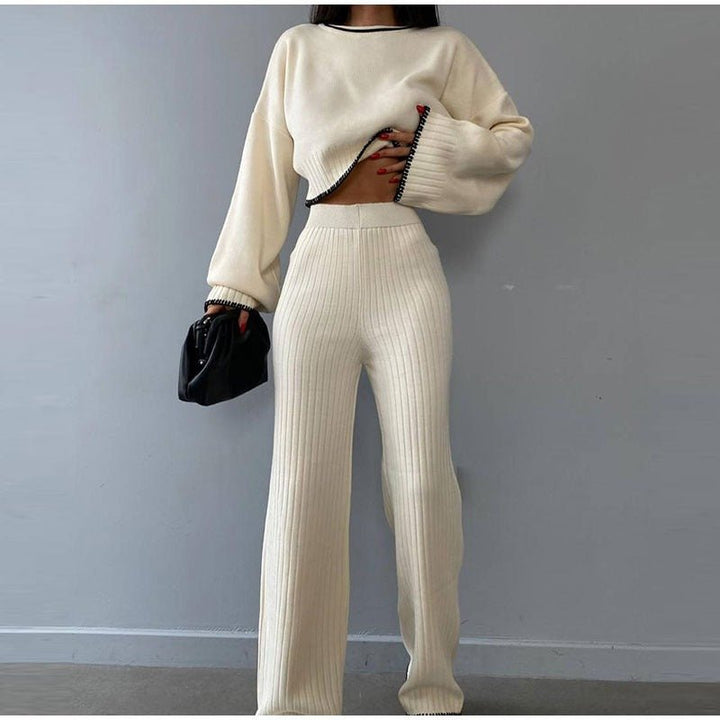 Conjunto Coordinado de Punto Suave para Estar en Casa