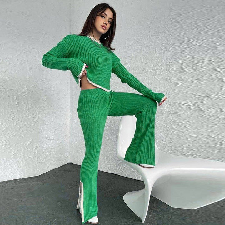Conjunto Coordinado de Punto Suave para Estar en Casa