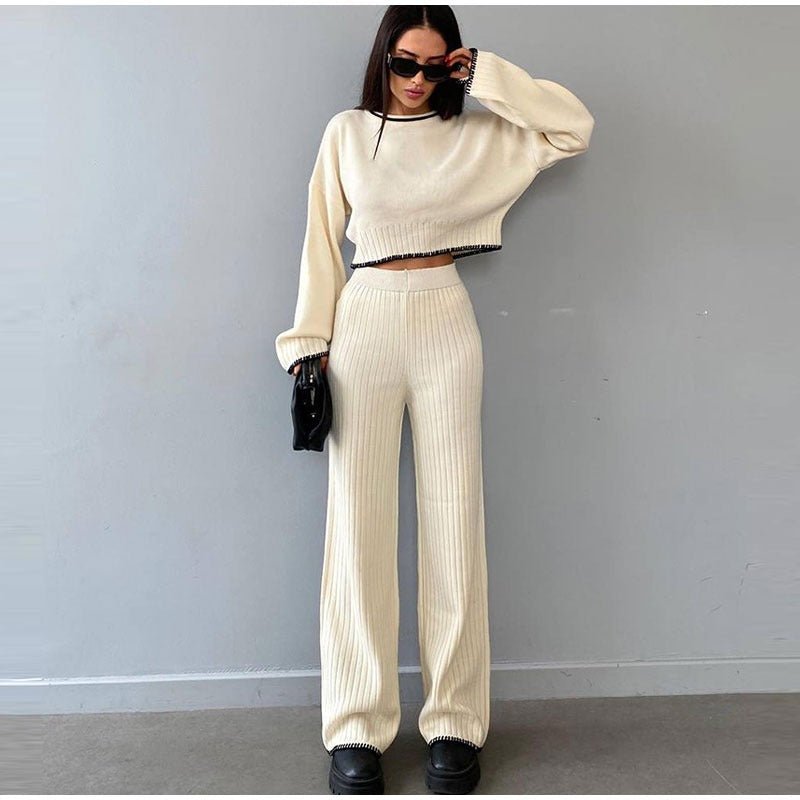 Conjunto Coordinado de Punto Suave para Estar en Casa