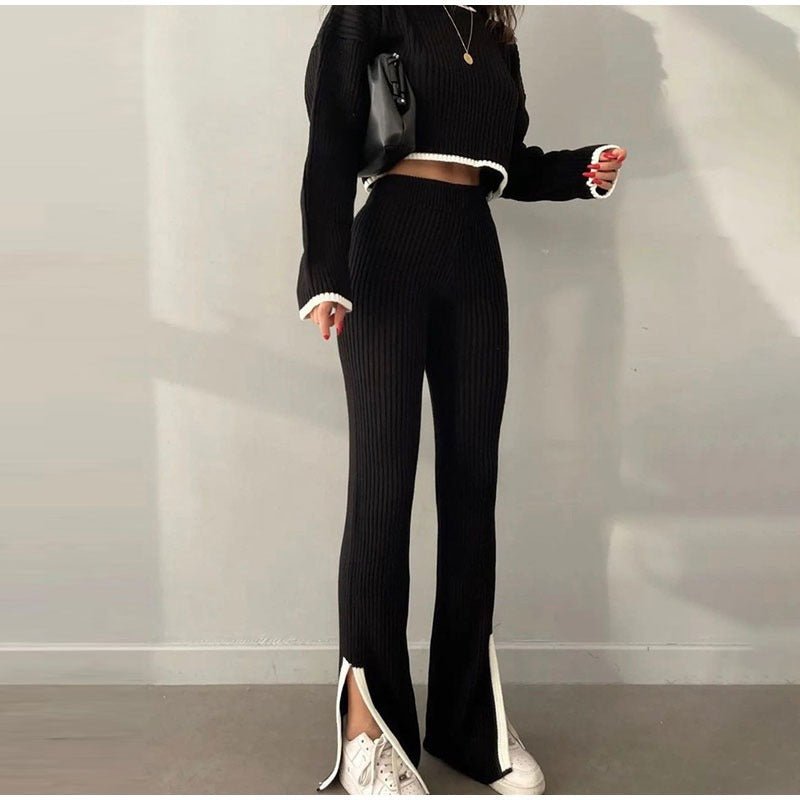 Conjunto Coordinado de Punto Suave para Estar en Casa