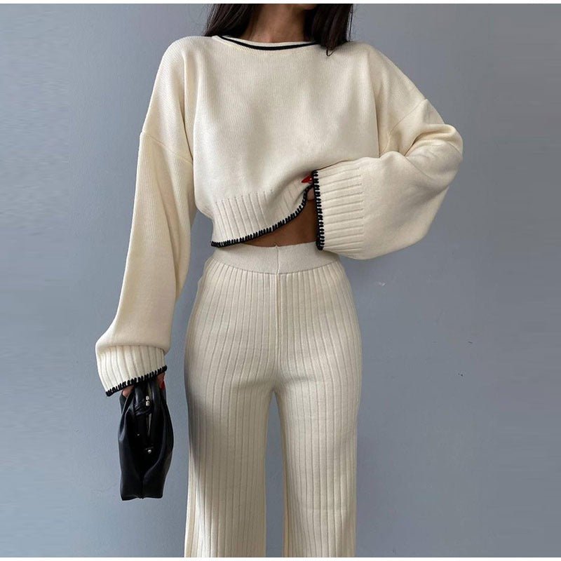Conjunto Coordinado de Punto Suave para Estar en Casa