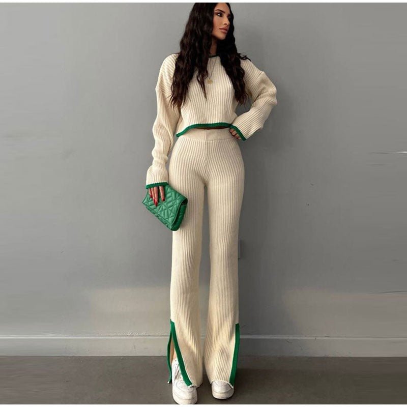 Conjunto Coordinado de Punto Suave para Estar en Casa