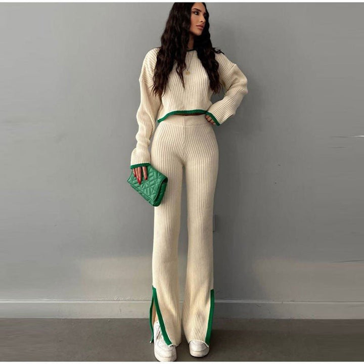 Conjunto Coordinado de Punto Suave para Estar en Casa