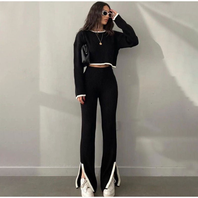 Conjunto Coordinado de Punto Suave para Estar en Casa