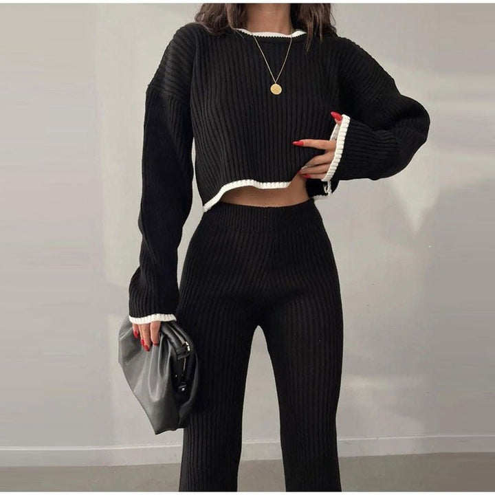 Conjunto Coordinado de Punto Suave para Estar en Casa