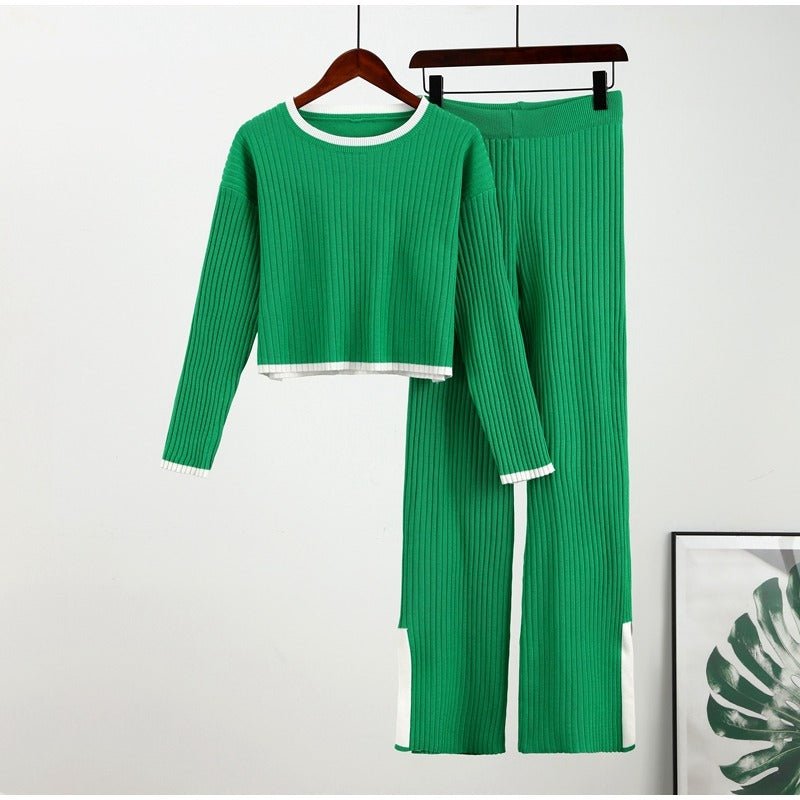 Conjunto Coordinado de Punto Suave para Estar en Casa