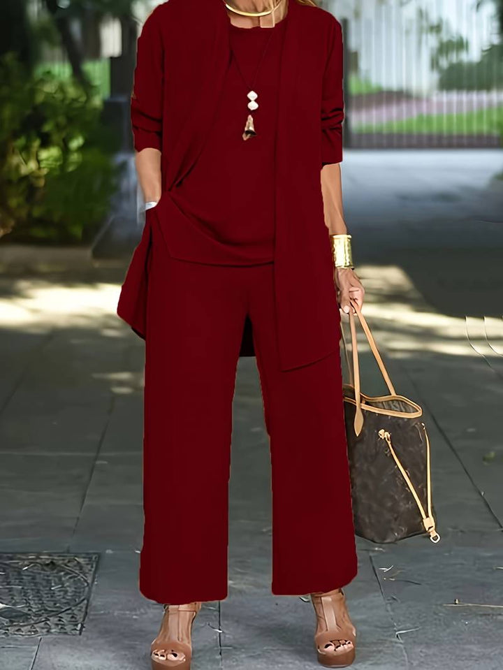 Round Neck Long Sleeve Three-Piece Set
