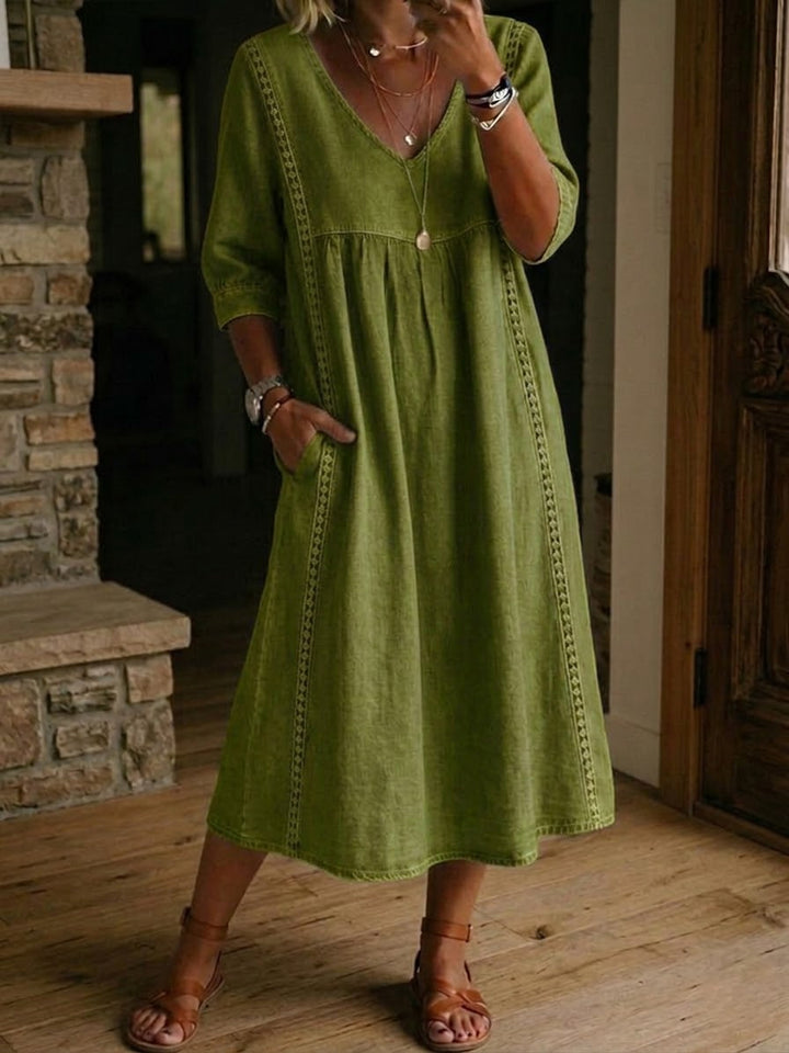 Vestido largo casual de retazos