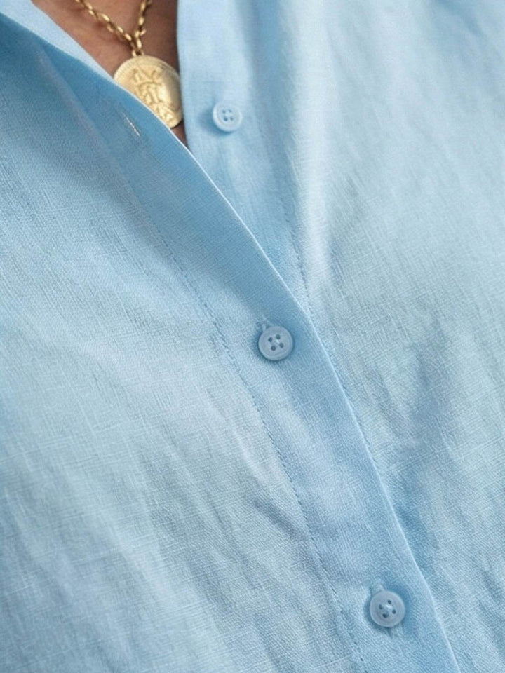 Conjunto de camisa abotonada y pantalones de pierna ancha