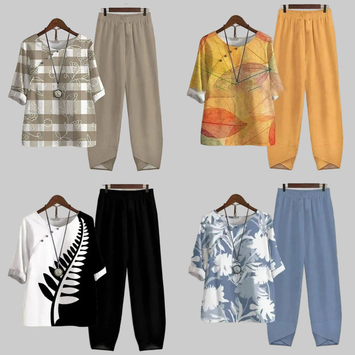 Conjunto de dos piezas con estampado de mariposas