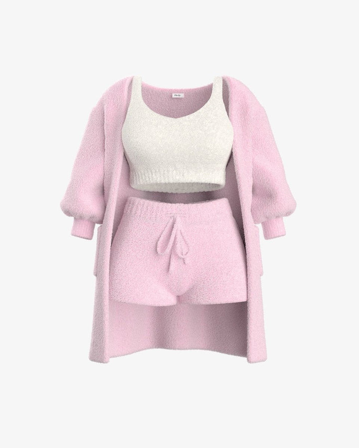 Conjunto suave de punto para estar en casa