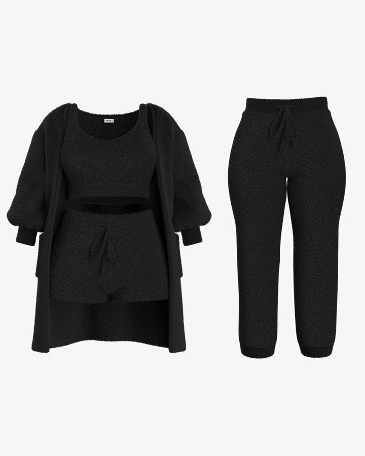 Conjunto suave de punto para estar en casa