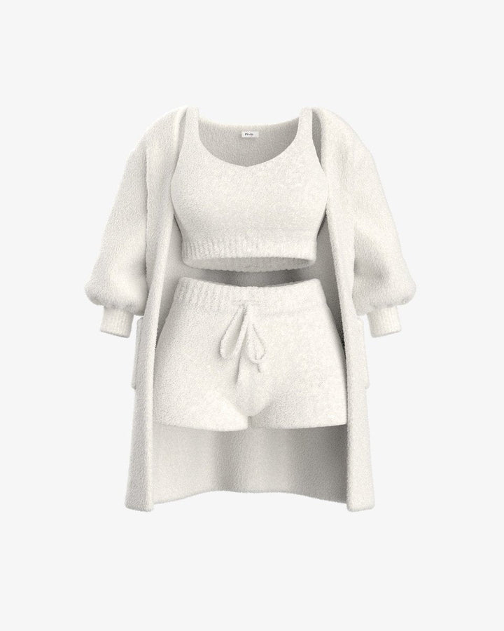 Conjunto suave de punto para estar en casa
