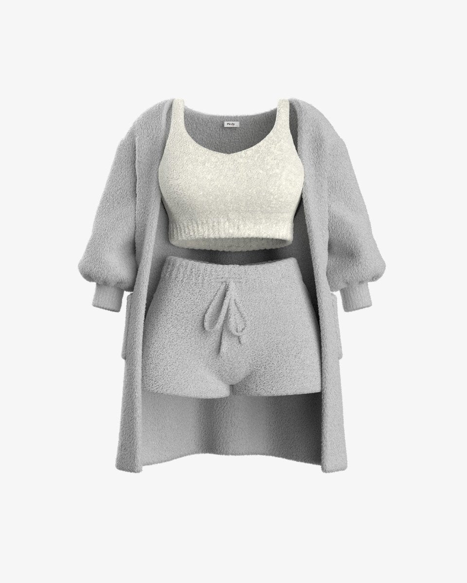 Conjunto suave de punto para estar en casa