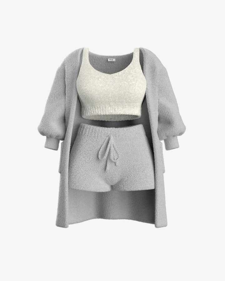 Conjunto suave de punto para estar en casa