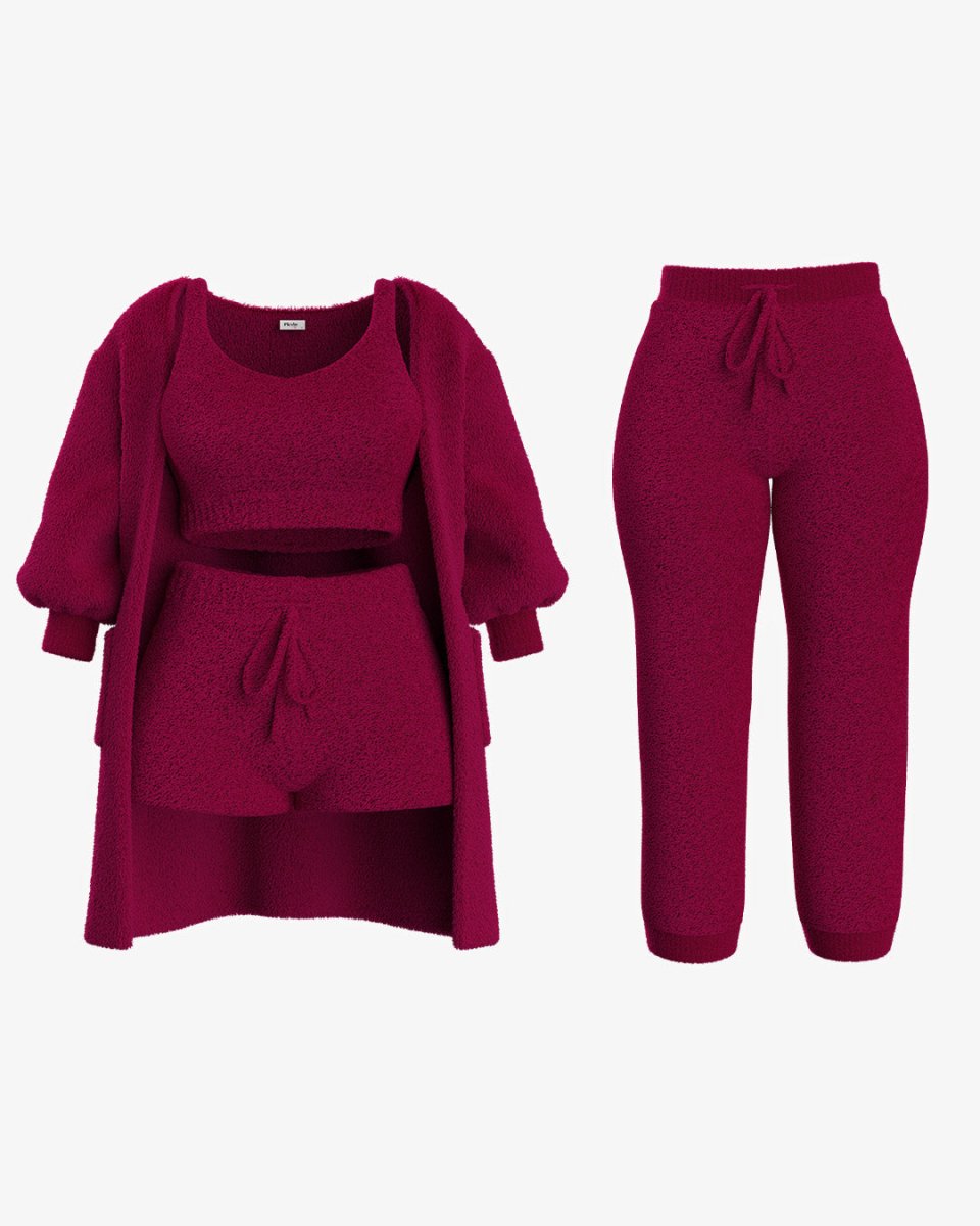 Conjunto suave de punto para estar en casa
