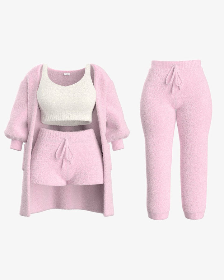 Conjunto suave de punto para estar en casa