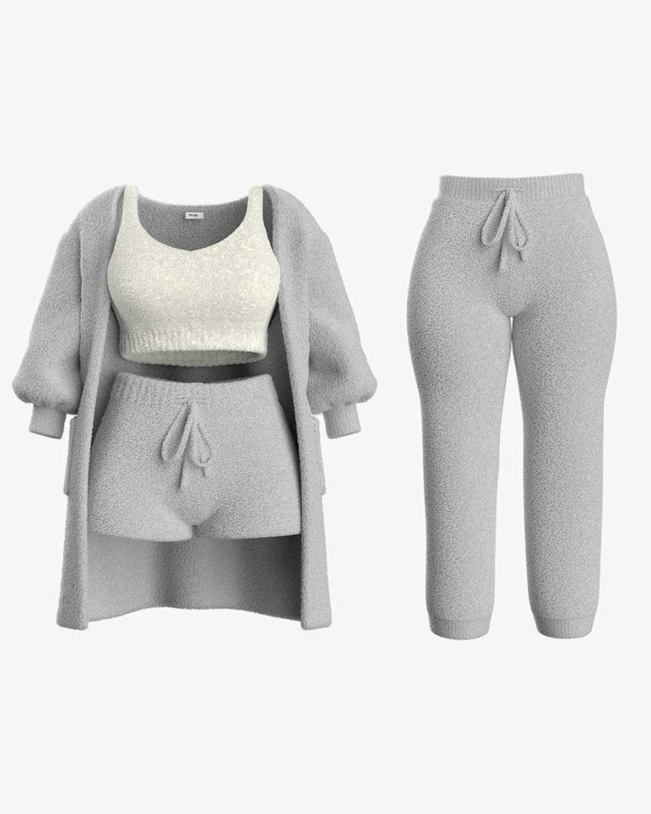 Conjunto suave de punto para estar en casa