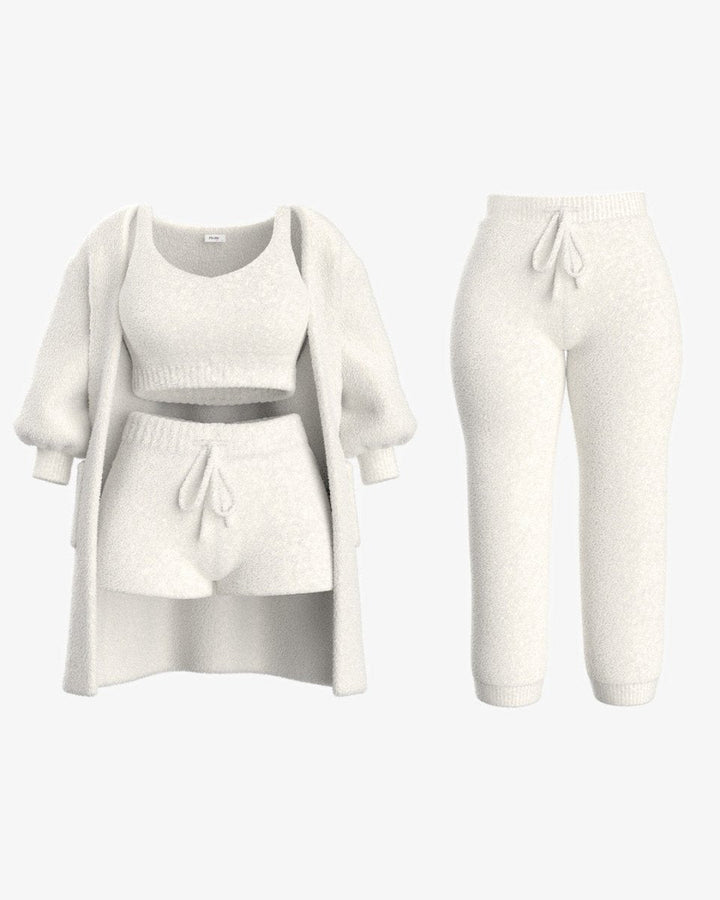 Conjunto suave de punto para estar en casa