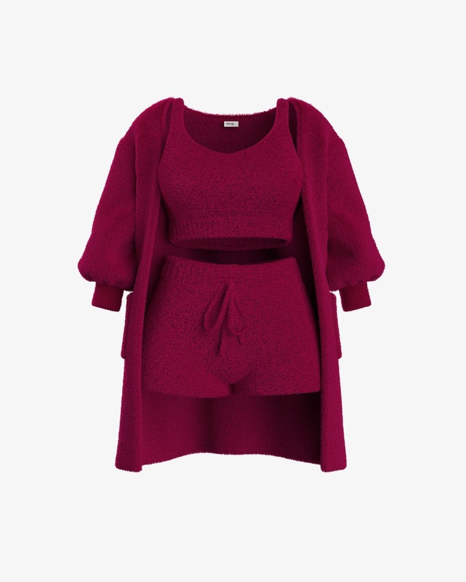 Conjunto suave de punto para estar en casa