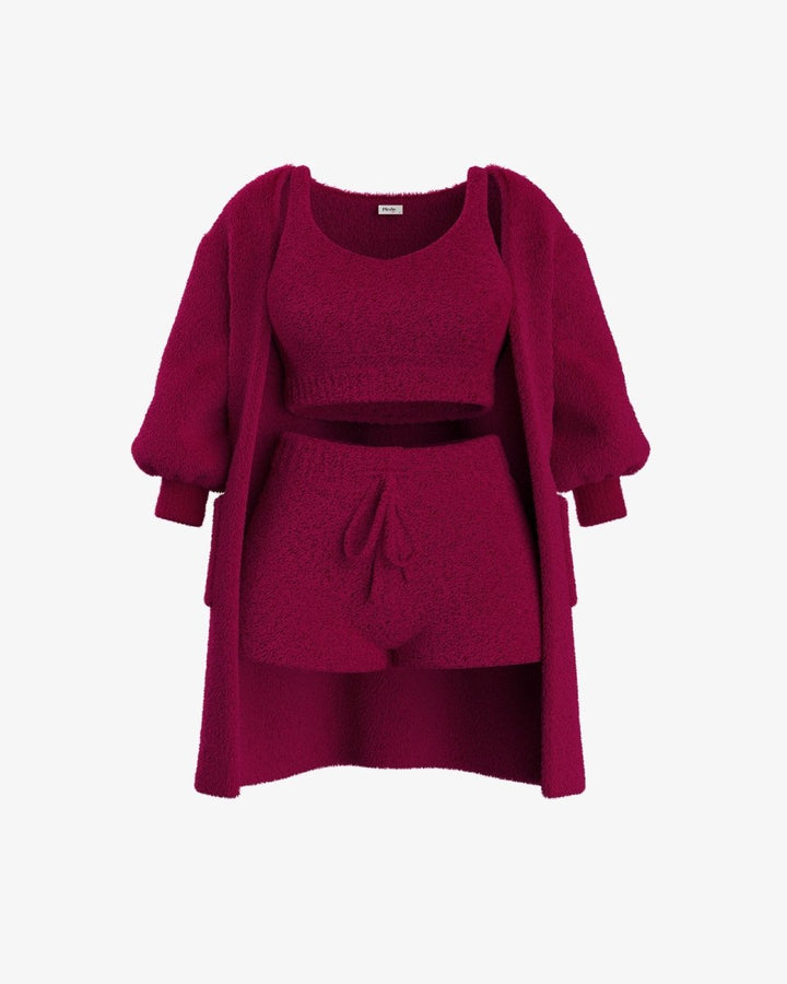 Conjunto suave de punto para estar en casa