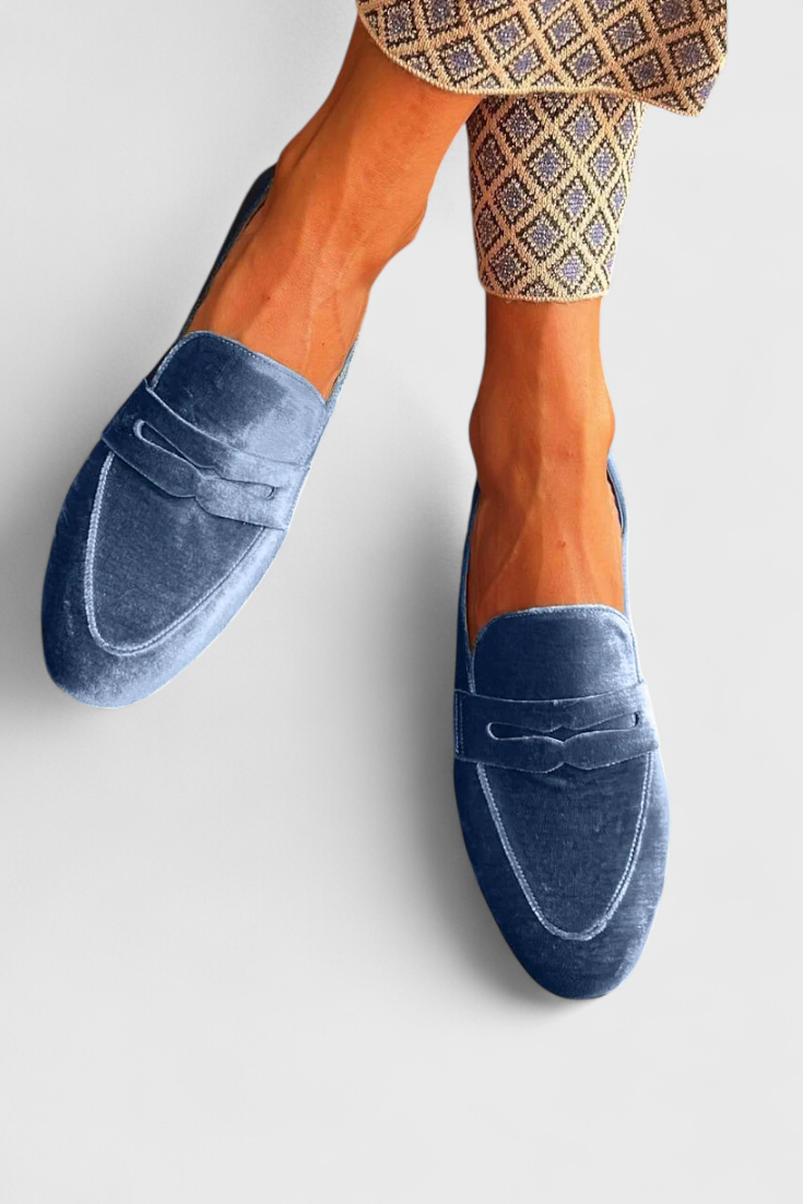 Blue Slip-On Comfort Loafers