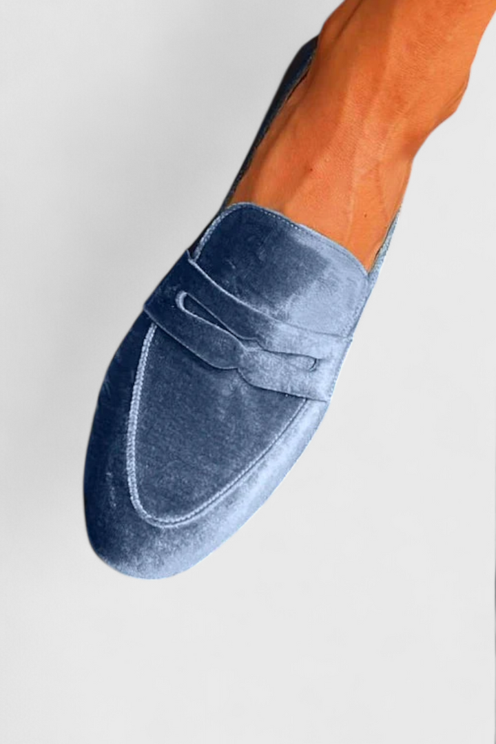 Blue Slip-On Comfort Loafers